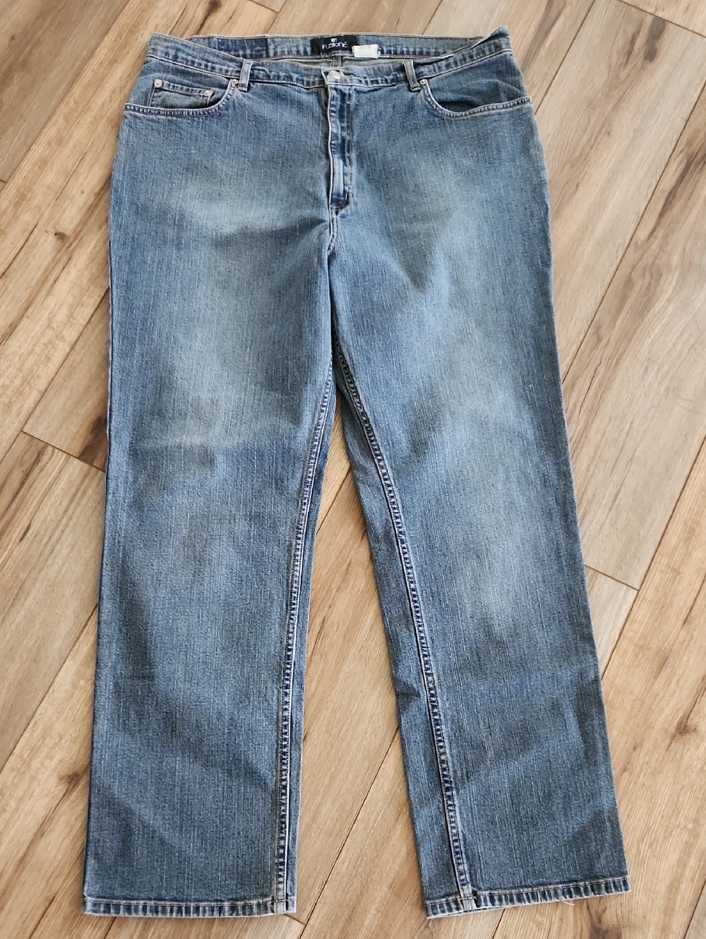 FUSIONE Men's Jeans 38x30 Straight Leg Medium Blue